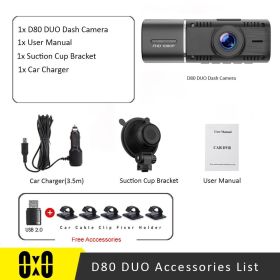 Dual Camera Car Dash Cam Car Dvr Registrator Full HD 1080P Video Recorder Front and Inside Cabin Camera for Uber Taxi Drivers - None-Buck Line