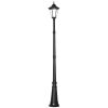 Outsunny Solar Post Light 94.5" Outdoor Vintage Street Lamp Solar Powered for Garden Pathway Driveway Black - Black