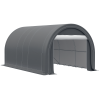 Outsunny 16' x 10' Carport, Heavy Duty Portable Garage / Storage Tent with Large Zippered Door, Anti-UV PE Canopy Cover for Car, Truck, Boat - default
