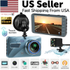 Touch Screen Dash Cam 4" 1080P Dual Lens Car DVR Recorder Front And Rear Camera - Default Title