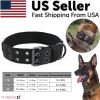 2" Wide Tactical Heavy Duty Nylon Large Dog Collar K9 Military With Metal Buckle - M - Neck 15.7" ~ 19.7" - Black