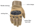 Tactical Motorcycle Motocross Full Finger Gloves Motorbike Riding Racing Mittens - M - Black