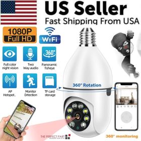 360Â° 1080P IP E27 Light Bulb Camera Wi-Fi IR Night Smart Home Wireless Security - Default Title