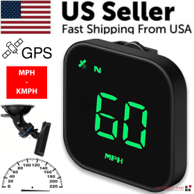 Digital Car HUD GPS Speedometer Head Up Display MPH KMH Compass Overspeed Alarm - Default Title