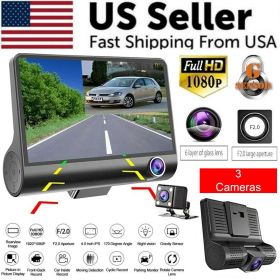 1080P 4" Dual Lens HD Car DVR Rearview Video Dash Cam Recorder Camera G-Sensor - Default Title