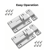 2Pcs Stainless Steel Latch Sliding Silver Doors Lock Keyless Door Bolt For Doors - 2 Inch