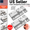 2Pcs Stainless Steel Latch Sliding Silver Doors Lock Keyless Door Bolt For Doors - 2 Inch