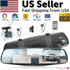1080P HD Rearview Mirror Car DVR Dual Dash Cam Camera Front Rear Video Recorder - Default Title