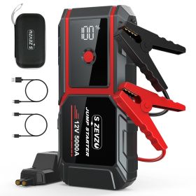 S ZEVZO Car Battery Jump Starter, 5000A Jump Starter Battery Pack for Up to 10.0L Gas and 8.0L Diesel Engines, 12V Portable Jump Box with LCD Display,