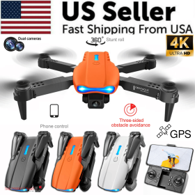 Drones Quadcopter 5G 4K GPS Drone X Pro with HD Dual Camera WiFi FPV Foldable RC - White - Single Camera