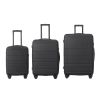 Luggage Sets ABS Hardshell 3pcs Luggage, Lightweight Durable Suitcase sets Spinner Wheels Suitcase with TSA Lock 20''24''28'' Available(Black) - Black