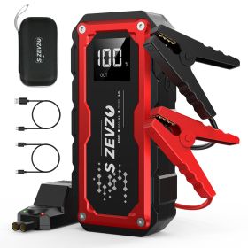 S ZEVZO Car Battery Jump Starter 8000A Jump Box with PD 60W Fast Charging (All Gas/16.0L Diesel Engines), 99.9Wh 12V Portable Jump Starter Battery Pac