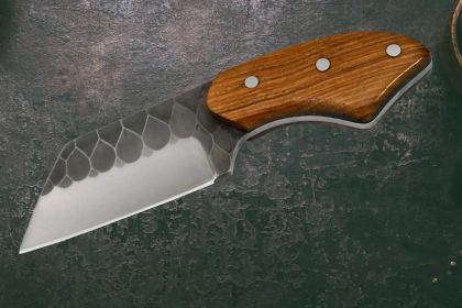 LAVIS | Skinner | High Carbon Steel Blade | Beautiful Hammer Mark | Wooden Hanlde - Olive Wood