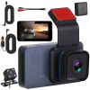 1080P Dual Lens Dash Cam Vehicle Driving Recorder Car DVR with WiFi GPS G-Sensor APP Control Motion Detection Parking Monitor Night Vision - Black