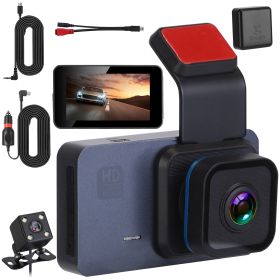 1080P Dual Lens Dash Cam Vehicle Driving Recorder Car DVR with WiFi GPS G-Sensor APP Control Motion Detection Parking Monitor Night Vision - Black