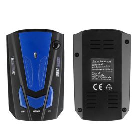 Radar Detector Car 16 Band V7 Speed Safety Voice Alert Car Radar LED Display City Highway Mode Auto 360Â° Detection - Black & Blue