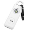 Rechargeable Personal Safety Alarm Portable 130dB Self-defense Siren with Strobe Light LED Light Carabiner - White