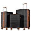Hardshell Luggage Sets 3 Piece double spinner 8 wheels Suitcase with TSA Lock Lightweight 20''24''28'' - as Pic