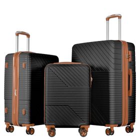Hardshell Luggage Sets 3 Piece double spinner 8 wheels Suitcase with TSA Lock Lightweight 20''24''28'' - as Pic