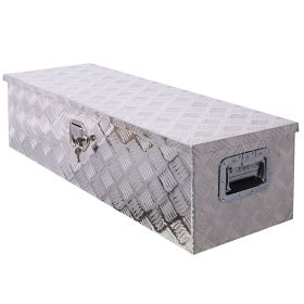 39inch Aluminum tool box,heavy duty truck bed tool box,outdoor trailer pickup storage tool box,RV storage organizer,underbody box w/lock keys,silver 3