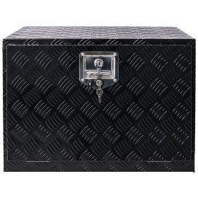 24inch Aluminum tool box,heavy duty truck bed tool box,outdoor trailer pickup storage tool box,RV storage organizer,underbody box w/lock keys,black -