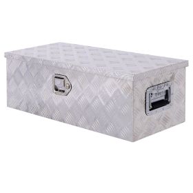 30inch Aluminum tool box,heavy duty truck bed tool box,outdoor trailer pickup storage tool box,RV storage organizer,underbody box w/lock keys,silver -