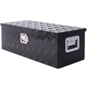 30inch Aluminum tool box,heavy duty truck bed tool box,outdoor trailer pickup storage tool box,RV storage organizer,underbody box w/lock keys,black -