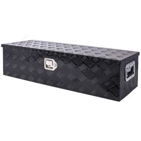 39inch Aluminum tool box,heavy duty truck bed tool box,outdoor trailer pickup storage tool box,RV storage organizer,underbody box w/lock keys,black 39