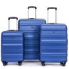 3 Piece Luggage Sets PC Lightweight & Durable Expandable Suitcase with Two Hooks, Spinner Wheels, TSA Lock, (21/25/29) Dark Blue - as Pic