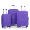 Expandable Hardshell Suitcase Double Spinner Wheels PP Luggage Sets Lightweight Durable Suitcase with TSA Lock,3-Piece Set (20/24/28) , Purple - as Pi