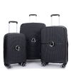Expandable Hardshell Suitcase Double Spinner Wheels PP Luggage Sets Lightweight Durable Suitcase with TSA Lock,3-Piece Set (20/24/28) ,Black - as Pic
