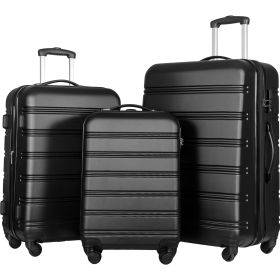 3 Piece Luggage Set Hardside Spinner Suitcase with TSA Lock 20" 24" 28" Available - as Pic