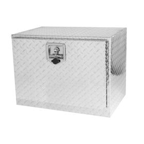 24 Inch Aluminum Stripes Plated Tool Box Pick Up Truck Bed RV Trailer Toolbox Waterproof Square Storage Organizer with Lock and Keys 24"(24.2"Ã—17.1"Ã
