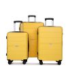 Hardshell Suitcase Spinner Wheels PP Luggage Sets Lightweight Durable Suitcase with TSA Lock,3-Piece Set (20/24/28) ,Yellow - as Pic