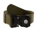 Quick Release Buckle Tactical Belt Military Hiking Rigger Nylon Web Work Belt Heavy Duty Work Belt Stretch Strap ((Coffee) - Green