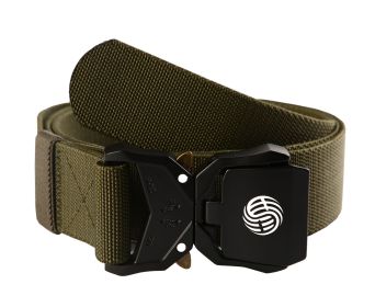Quick Release Buckle Tactical Belt Military Hiking Rigger Nylon Web Work Belt Heavy Duty Work Belt Stretch Strap ((Coffee) - Green
