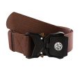 Quick Release Buckle Tactical Belt Military Hiking Rigger Nylon Web Work Belt Heavy Duty Work Belt Stretch Strap ((Coffee) - coffee