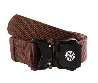 Quick Release Buckle Tactical Belt Military Hiking Rigger Nylon Web Work Belt Heavy Duty Work Belt Stretch Strap ((Coffee) - coffee