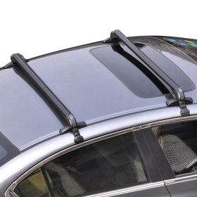 2PCS Universal 110cm/43-inch Car Roof Rack Cross Bar w/ Anti-Theft Lock Adjustable Window Frame 2 Versions Random Delivery - Black