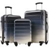 Hardshell Luggage Sets 3 Piece Gradient Color Expandable Suitcase with Spinner Wheels and TSA Lock Lightweight 20" 24" 28" Available,Gradient Black -