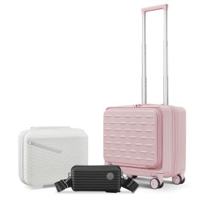 18" Carry On Luggage with Front Open Door &Laptop Interlayer, Hard Shell Suitcase Built-In TSA Luggage Lock, Hardside Lightweight PC Travel Suitcase f