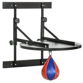 Soozier Adjustable Speed Bag Platform, Wall Mounted Speed Bags for Boxing, with 360-Degree Swivel and 10'' Speedbag - as Pic