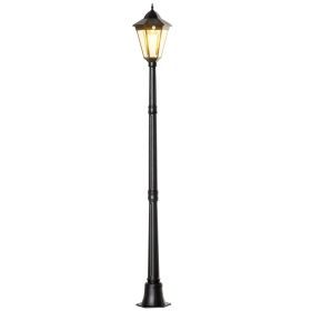 Outsunny 77" Solar Lamp Post Light, Waterproof Aluminum Outdoor Vintage Street Lamp, Motion Activated Sensor PIR, Adjustable Brightness, for Garden, L