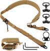 QD Sling 2 Point Sling Quick Adjust Gun Sling with HK Hook Soft Shoulder Pad Sling, Rifle Sling for Hunting Tactical Strap - Brown