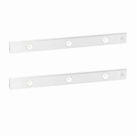 2Pack Rechargeable Cabinet Light Motion Sensor Light Cordless LED Closet Lamp 3 Colors Dimmable Light for Kitchen Cabinet - 40CM - Silver