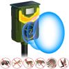 Solar Ultrasonic Animal Repeller with Flame Light USB Charge Motion Sensor Animal Repellent Chaser IP55 Waterproof Dog Raccoon Fox Skunk - Green