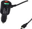 Universal Cigarette Lighter Power Cable for Dash Camera, with USB Charger and Switch Button (Mini USB 11.5ft) - MINI