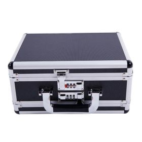 30*15*23cm Aluminum New Framed Locking Gun Pistol HandGun Lock Box Hard Storage Carry Case Black - As Picture