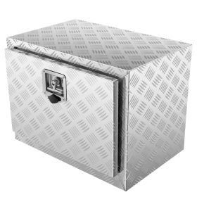 VEVOR Underbody Truck Box, 24"Ã—17"Ã—18" Pickup Storage Box, Heavy Duty Aluminum Diamond Plate Tool Box with Lock and Keys, Waterproof Trailer Storage