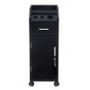 Hair Salon Storage Cart with Wheels & 3 Hair Dryer Holders & 4 Drawers & Lock & 2 Keys, Hairdressing Tools Station Mobile Makeup Case Black - as pictu